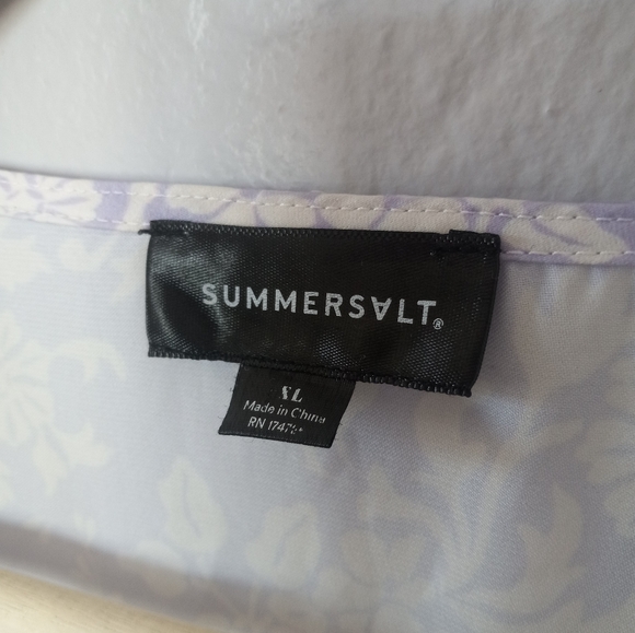 Summersalt Cinched Waist Caftan Dress Vintage Floral Lavender XL - Picture 5 of 16